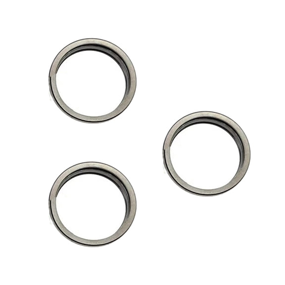 For iPhone 15 Pro / 15 Pro Max 3pcs/set Rear Camera Glass Lens Metal Outside Protector Hoop Ring (Gold)