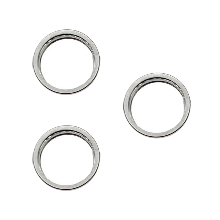 For iPhone 15 Pro / 15 Pro Max 3pcs/set Rear Camera Glass Lens Metal Outside Protector Hoop Ring (White)