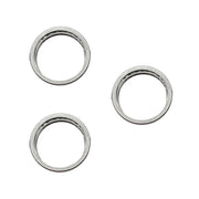 For iPhone 15 Pro / 15 Pro Max 3pcs/set Rear Camera Glass Lens Metal Outside Protector Hoop Ring (White)