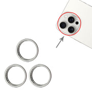 For iPhone 15 Pro / 15 Pro Max 3pcs/set Rear Camera Glass Lens Metal Outside Protector Hoop Ring (White)