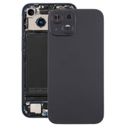 For iPhone 15 Plus Glass Battery Back Cover with Camera Lens Cover(Black)