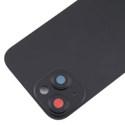 For iPhone 15 Plus Glass Battery Back Cover with Camera Lens Cover(Black)