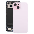 For iPhone 15 Plus Glass Battery Back Cover with Camera Lens Cover(Pink) - Back Cover by PMC TechLife | Online Shopping South Africa | PMC TechLife