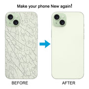 For iPhone 15 Plus Glass Battery Back Cover with Camera Lens Cover(Green)