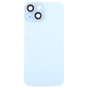 For iPhone 15 Plus Glass Battery Back Cover with Camera Lens Cover(Blue)