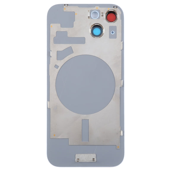 For iPhone 15 Plus Glass Battery Back Cover with Camera Lens Cover(Blue)