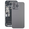 For iPhone 15 Pro Glass Battery Back Cover with Camera Lens Cover(Black) - Back Cover by PMC TechLife | Online Shopping South Africa | PMC TechLife
