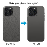 For iPhone 15 Pro Glass Battery Back Cover with Camera Lens Cover(Black)