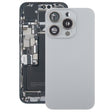 For iPhone 15 Pro Glass Battery Back Cover with Camera Lens Cover(Grey) - Back Cover by PMC TechLife | Online Shopping South Africa | PMC TechLife