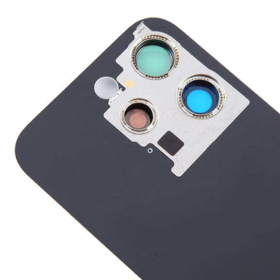 For iPhone 15 Pro Glass Battery Back Cover with Camera Lens Cover(Grey)