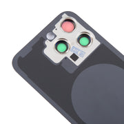 For iPhone 15 Pro Glass Battery Back Cover with Camera Lens Cover(Blue)