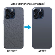 For iPhone 15 Pro Glass Battery Back Cover with Camera Lens Cover(Blue)