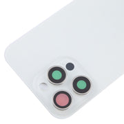 For iPhone 15 Pro Glass Battery Back Cover with Camera Lens Cover(White)