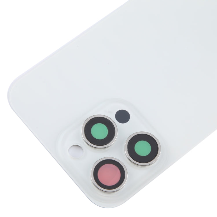 For iPhone 15 Pro Glass Battery Back Cover with Camera Lens Cover(White)