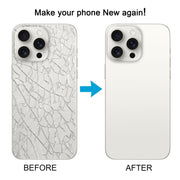 For iPhone 15 Pro Glass Battery Back Cover with Camera Lens Cover(White)