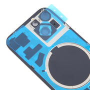 For iPhone 15 Battery Back Cover with Camera Lens Cover + MagSafe Magnet(Black)