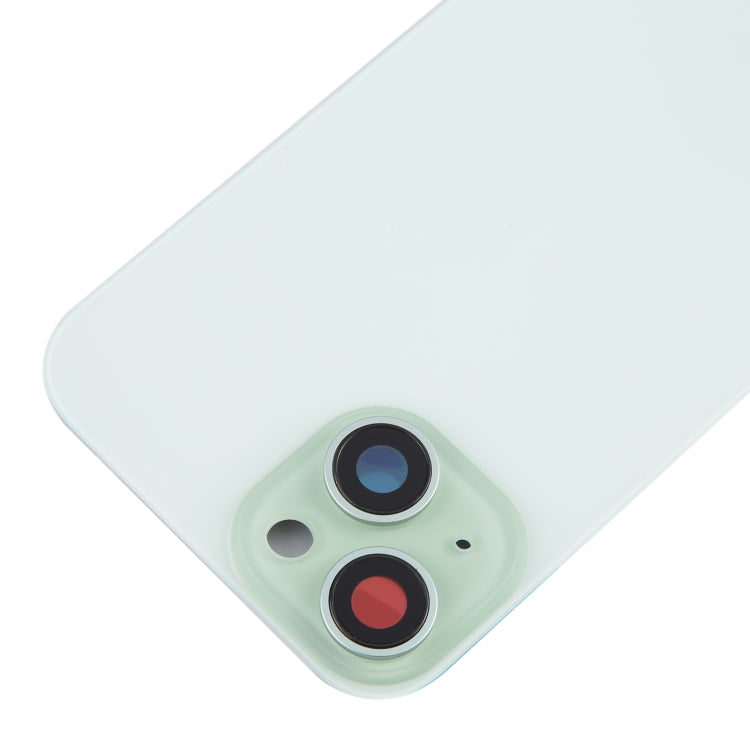 For iPhone 15 Battery Back Cover with Camera Lens Cover + MagSafe Magnet(Green)