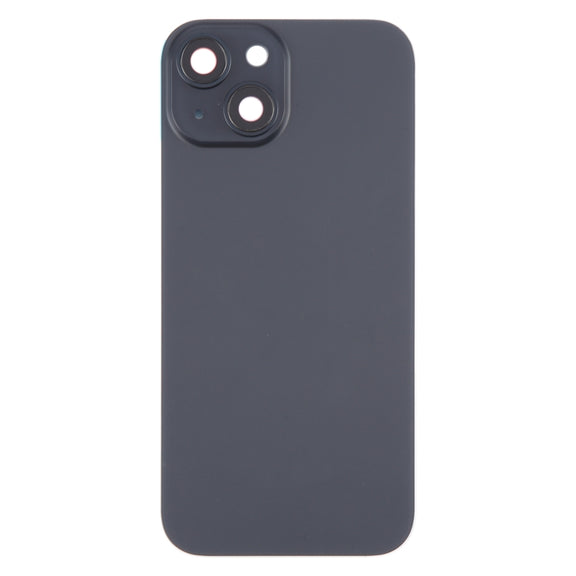 For iPhone 15 Plus Battery Back Cover with Camera Lens Cover + MagSafe Magnet(Black)