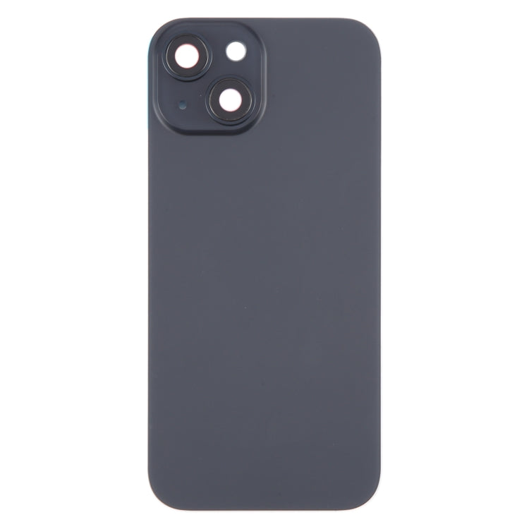 For iPhone 15 Plus Battery Back Cover with Camera Lens Cover + MagSafe Magnet(Black)