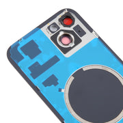 For iPhone 15 Plus Battery Back Cover with Camera Lens Cover + MagSafe Magnet(Black)