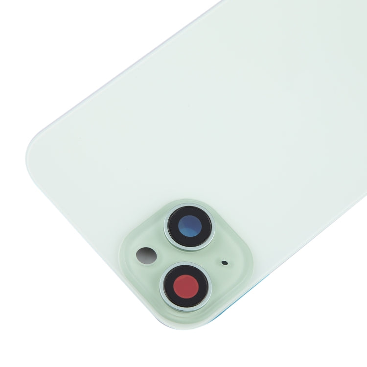 For iPhone 15 Plus Battery Back Cover with Camera Lens Cover + MagSafe Magnet(Green)
