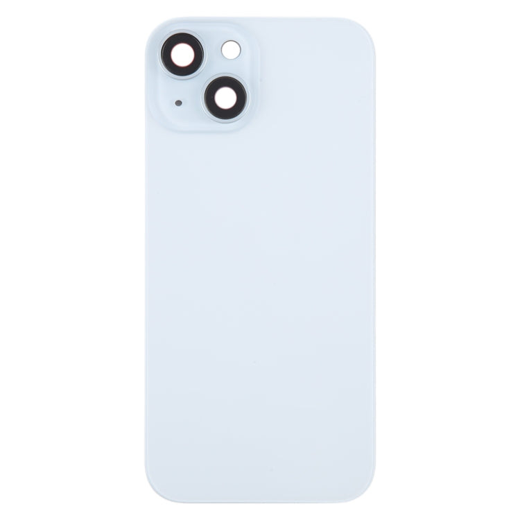 For iPhone 15 Plus Battery Back Cover with Camera Lens Cover + MagSafe Magnet(Blue)