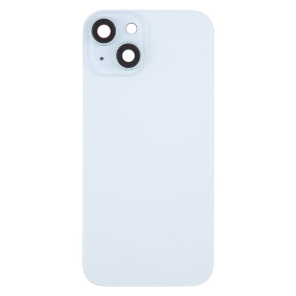 For iPhone 15 Plus Battery Back Cover with Camera Lens Cover + MagSafe Magnet(Blue)