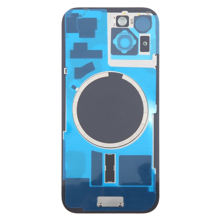 For iPhone 15 Plus Battery Back Cover with Camera Lens Cover + MagSafe Magnet(Blue)