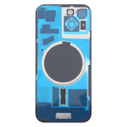 For iPhone 15 Plus Battery Back Cover with Camera Lens Cover + MagSafe Magnet(Blue)