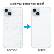 For iPhone 15 Plus Battery Back Cover with Camera Lens Cover + MagSafe Magnet(Blue)