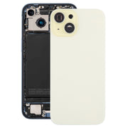 For iPhone 15 Plus Battery Back Cover with Camera Lens Cover + MagSafe Magnet(Yellow)