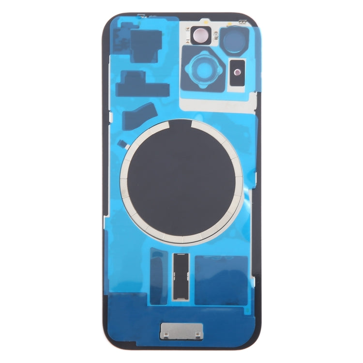 For iPhone 15 Plus Battery Back Cover with Camera Lens Cover + MagSafe Magnet(Yellow)
