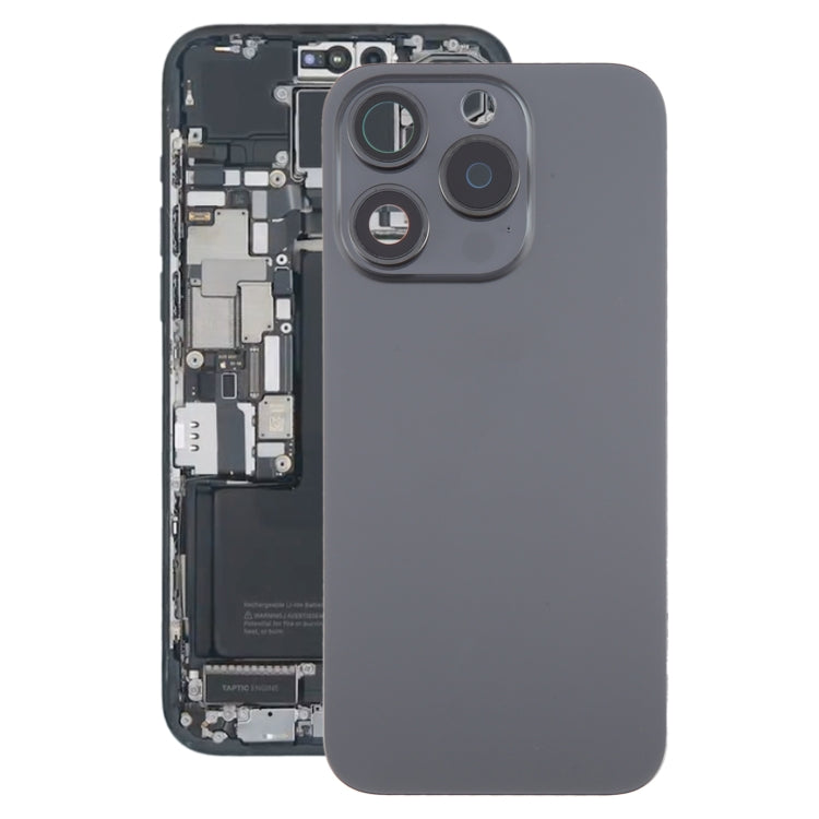 For iPhone 15 Pro Battery Back Cover with Camera Lens Cover + MagSafe Magnet(Black)