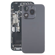 For iPhone 15 Pro Battery Back Cover with Camera Lens Cover + MagSafe Magnet(Black)