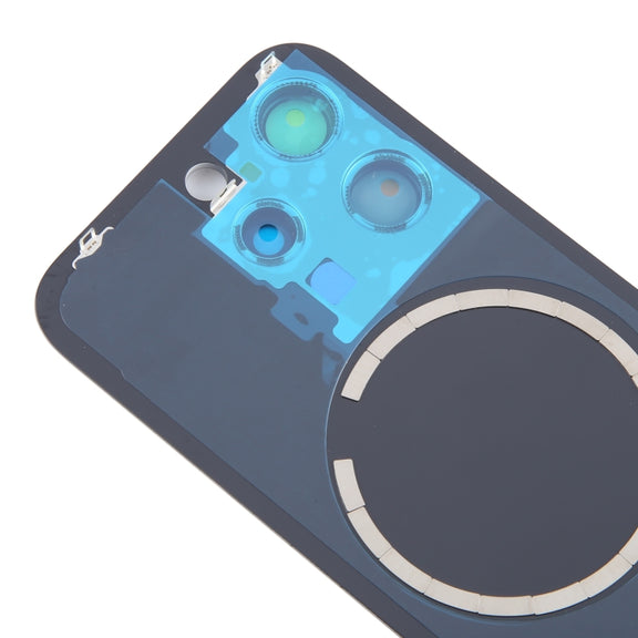 For iPhone 15 Pro Battery Back Cover with Camera Lens Cover + MagSafe Magnet(Black)