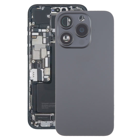 For iPhone 15 Pro Battery Back Cover with Camera Lens Cover + MagSafe Magnet(Black)