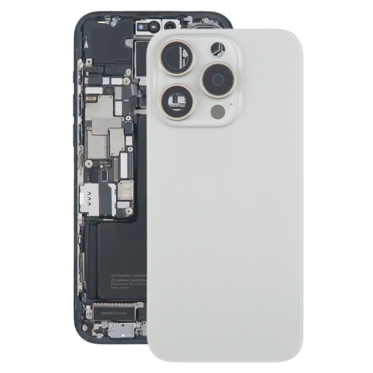 For iPhone 15 Pro Battery Back Cover with Camera Lens Cover + MagSafe Magnet(Titanium)