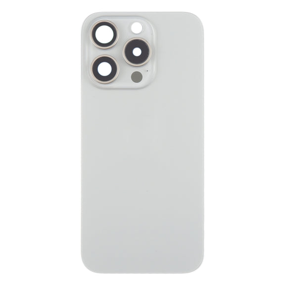 For iPhone 15 Pro Battery Back Cover with Camera Lens Cover + MagSafe Magnet(Titanium)