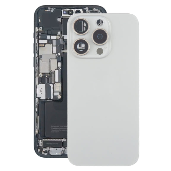 For iPhone 15 Pro Battery Back Cover with Camera Lens Cover + MagSafe Magnet(Titanium)