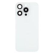 For iPhone 15 Pro Battery Back Cover with Camera Lens Cover + MagSafe Magnet(White)
