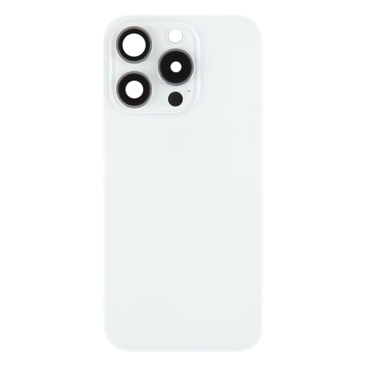 For iPhone 15 Pro Battery Back Cover with Camera Lens Cover + MagSafe Magnet(White)