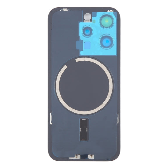 For iPhone 15 Pro Battery Back Cover with Camera Lens Cover + MagSafe Magnet(White)