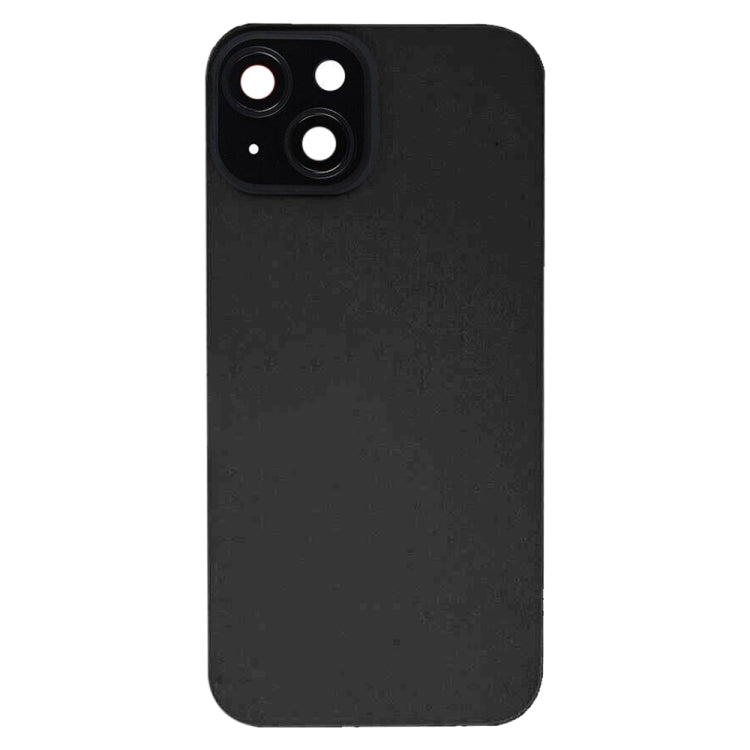 For iPhone 15 Plus Glass Battery Back Cover with Flash Bracket + Wireless Charging Module(Black)