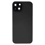 For iPhone 15 Plus Glass Battery Back Cover with Flash Bracket + Wireless Charging Module(Black)