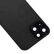 For iPhone 15 Plus Glass Battery Back Cover with Flash Bracket + Wireless Charging Module(Black)
