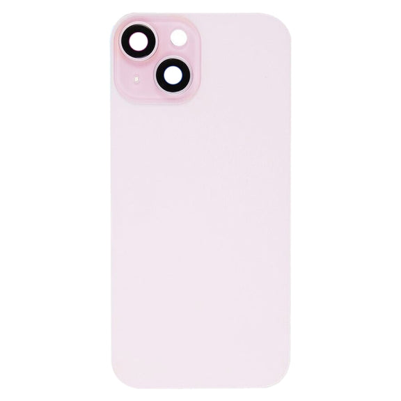 For iPhone 15 Plus Glass Battery Back Cover with Flash Bracket + Wireless Charging Module(Pink)