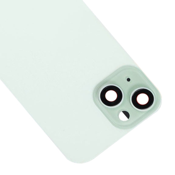 For iPhone 15 Plus Glass Battery Back Cover with Flash Bracket + Wireless Charging Module(Green)