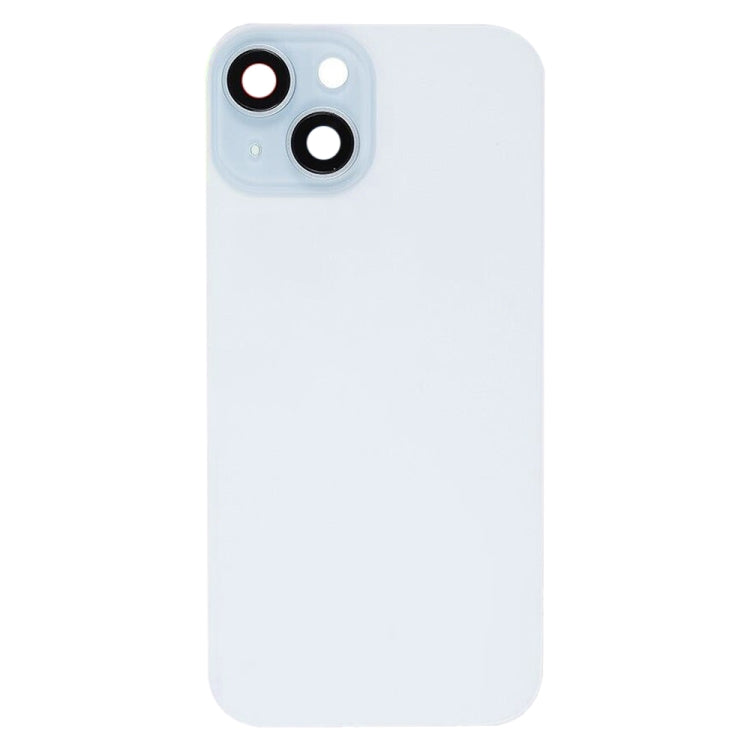 For iPhone 15 Plus Glass Battery Back Cover with Flash Bracket + Wireless Charging Module(Blue)