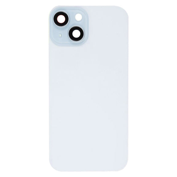 For iPhone 15 Plus Glass Battery Back Cover with Flash Bracket + Wireless Charging Module(Blue)