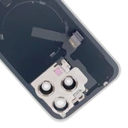 For iPhone 15 Pro Max Glass Battery Back Cover with Flash Bracket + Wireless Charging Module(Blue)